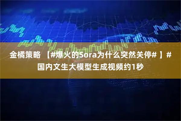 金橘策略 【#爆火的Sora为什么突然关停# 】#国内文生大模型生成视频约1秒