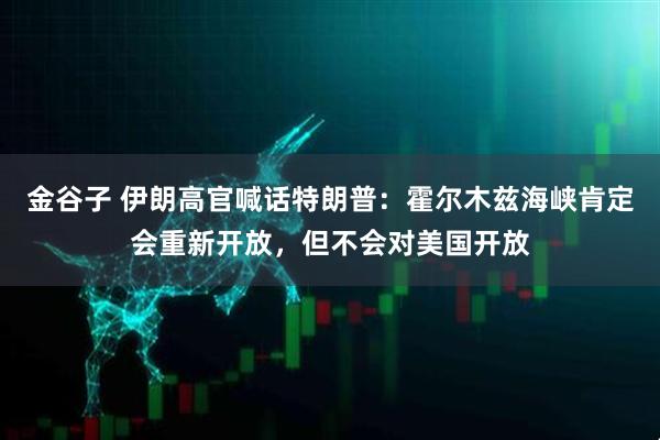 金谷子 伊朗高官喊话特朗普：霍尔木兹海峡肯定会重新开放，但不会对美国开放